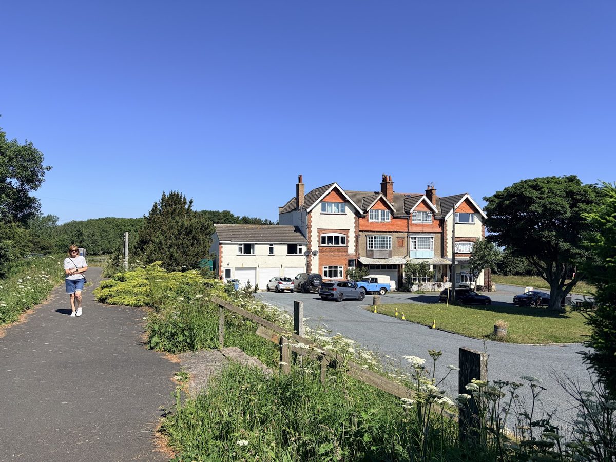 The red-brick terrace on Station Square, Ravenscar, home to the tearooms